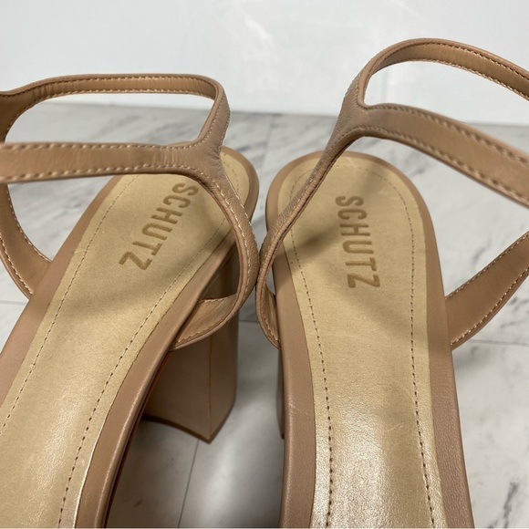 Schutz Kelsie Platform Tan Heeled Sandal 11B - Picture 12 of 14